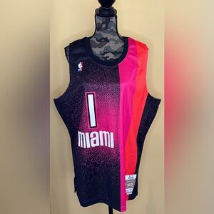 NBA Miami Heat Chris Bosh #1 Mitchell & Ness Men's Splatter Swingman